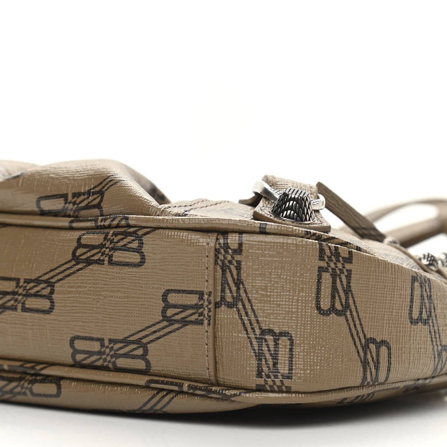 Coated Canvas BB Monogram Le Cagole Mini Purse With Chain Beige Brown