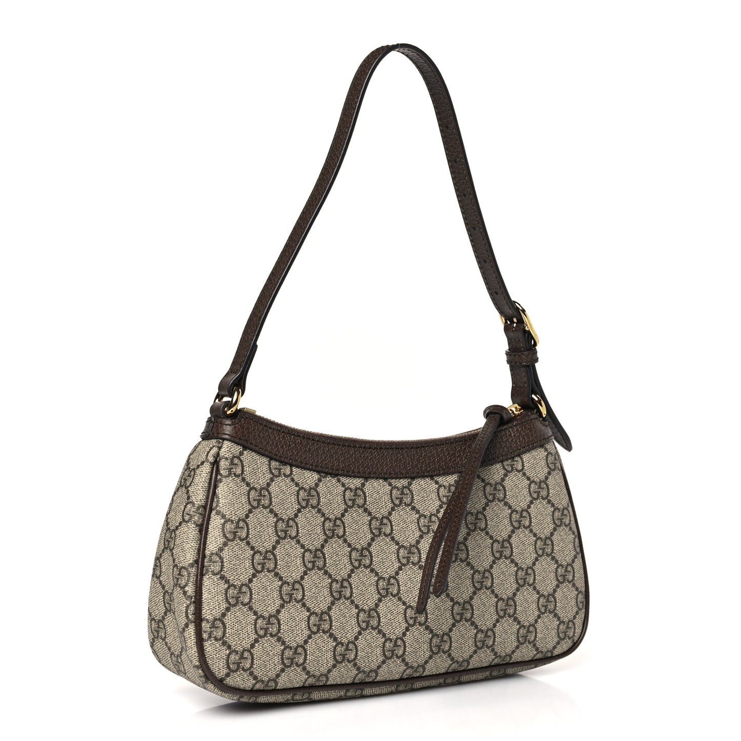 GG Supreme Monogram Textured Dollar Calfskin Small Ophidia Hobo Beige Ebony New Acero