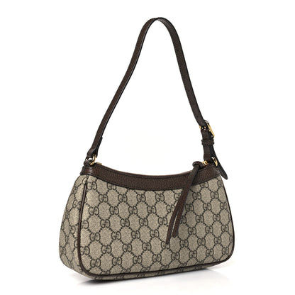 Gucci GG Supreme Monogram Textured Dollar Calfskin Small Ophidia Hobo Beige Ebony New Acero 3 of 10