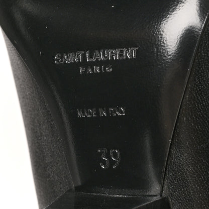 Saint Laurent Lambskin Liz 85 Wedge Booties 39 Black 7 of 8