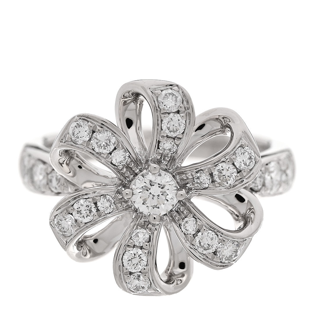 Platinum Diamond Bow Ring 52 6