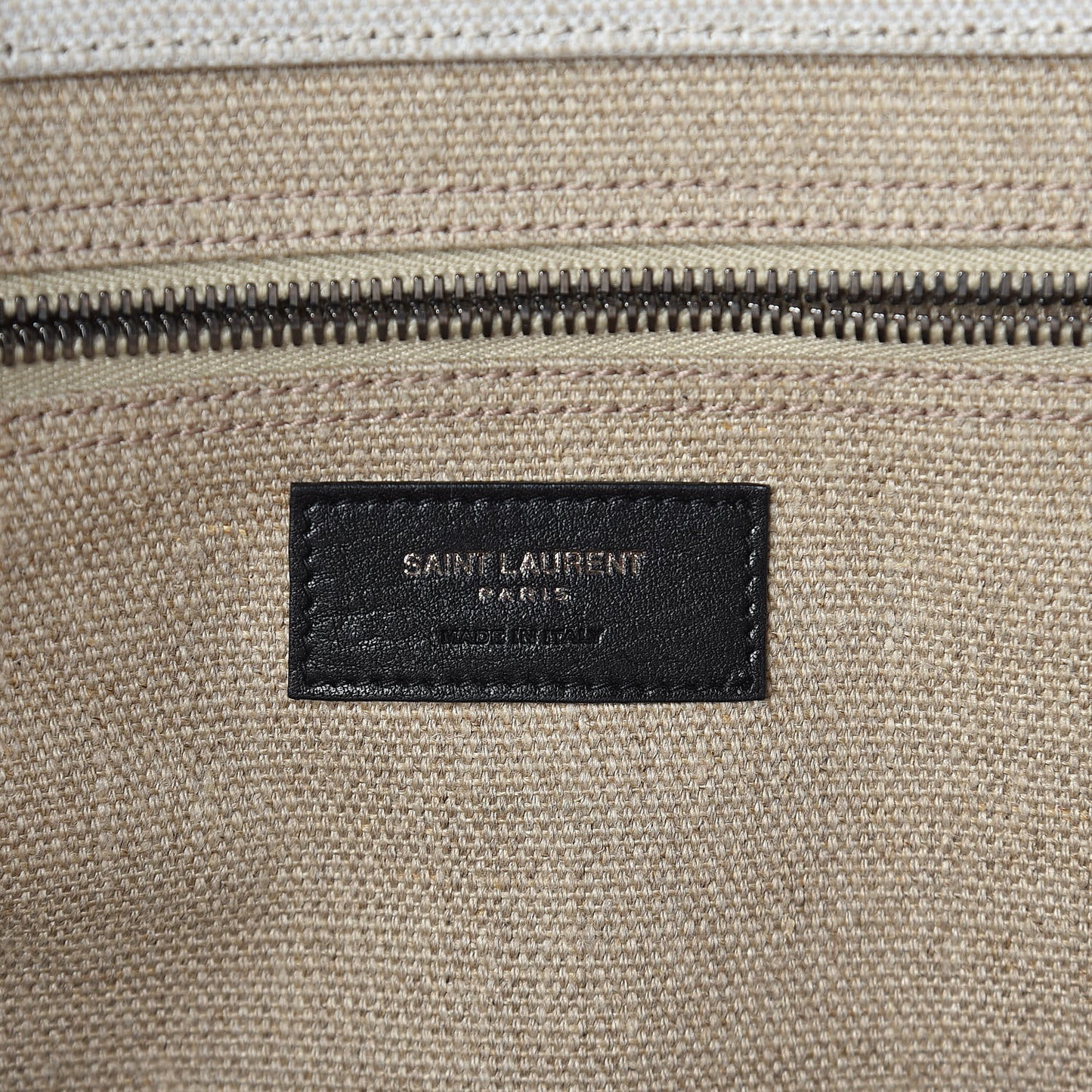 Linen Calfskin Rive Gauche Tote Optic White