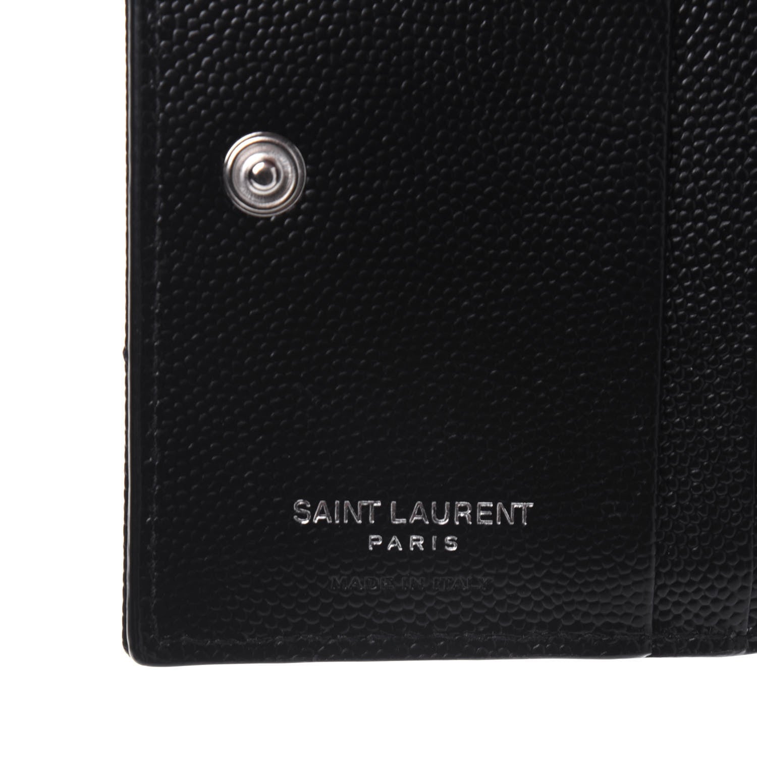 Saint Laurent Grain De Poudre Matelasse Chevron Monogram Zipped Card Case Black 6 of 12