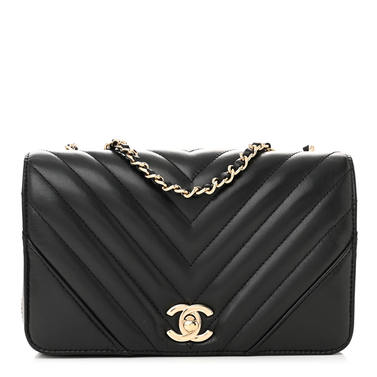 Chanel Calfskin Chevron Quilted Mini Statement Flap Black 1 of 11