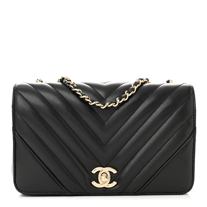 Chanel Calfskin Chevron Quilted Mini Statement Flap Black 1 of 11