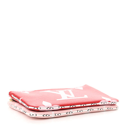 Louis Vuitton Monogram Giant Double Zip Pochette Rouge 4 of 11