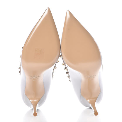 Valentino Garavani Patent Rockstud 85mm Pumps 37 Grey Poudre 5 of 9