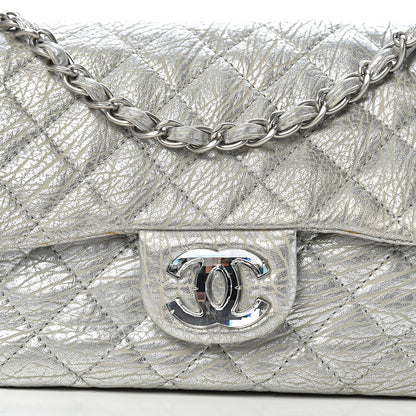 Chanel Calfskin Mirror CC Crackled Flap Silver 12 of 12