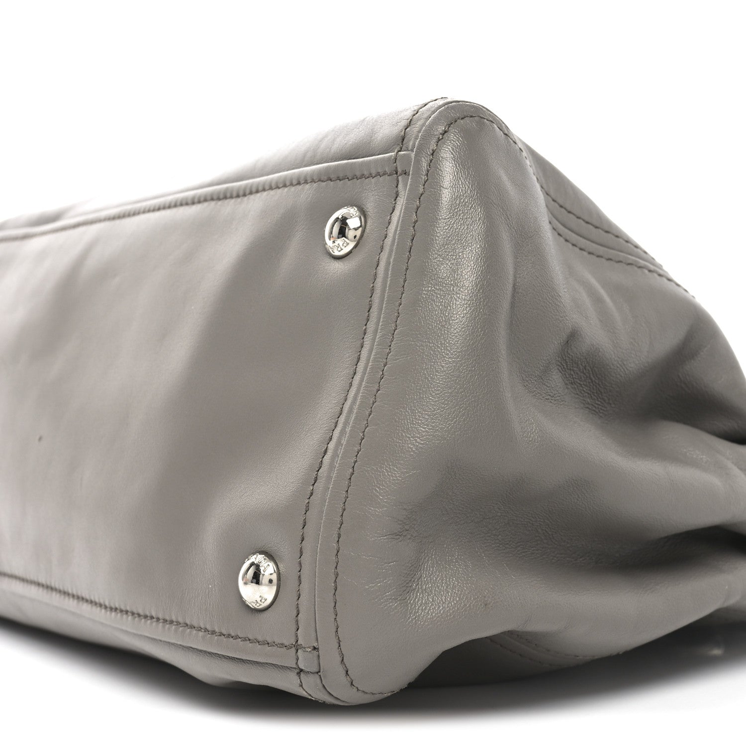 Prada Soft Calf Double Zip Shoulder Bag Argilla 9 of 9