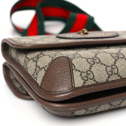 Gucci GG Supreme Monogram Web Small Neo Vintage Double Flap Messenger Bag Beige New Acero 8 of 9