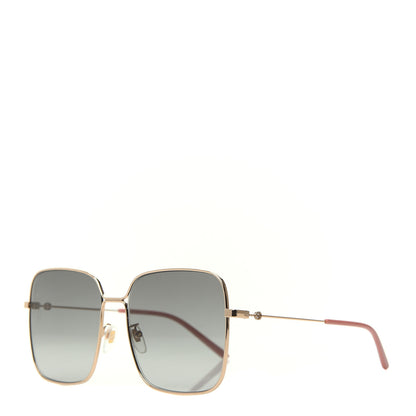 Gucci Metal Square Frame Sunglasses GG0443S Gold Grey 1 of 7