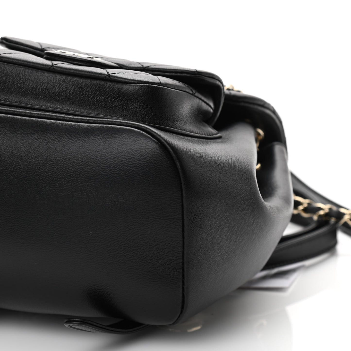 Lambskin Quilted Small Duma Drawstring Backpack Black