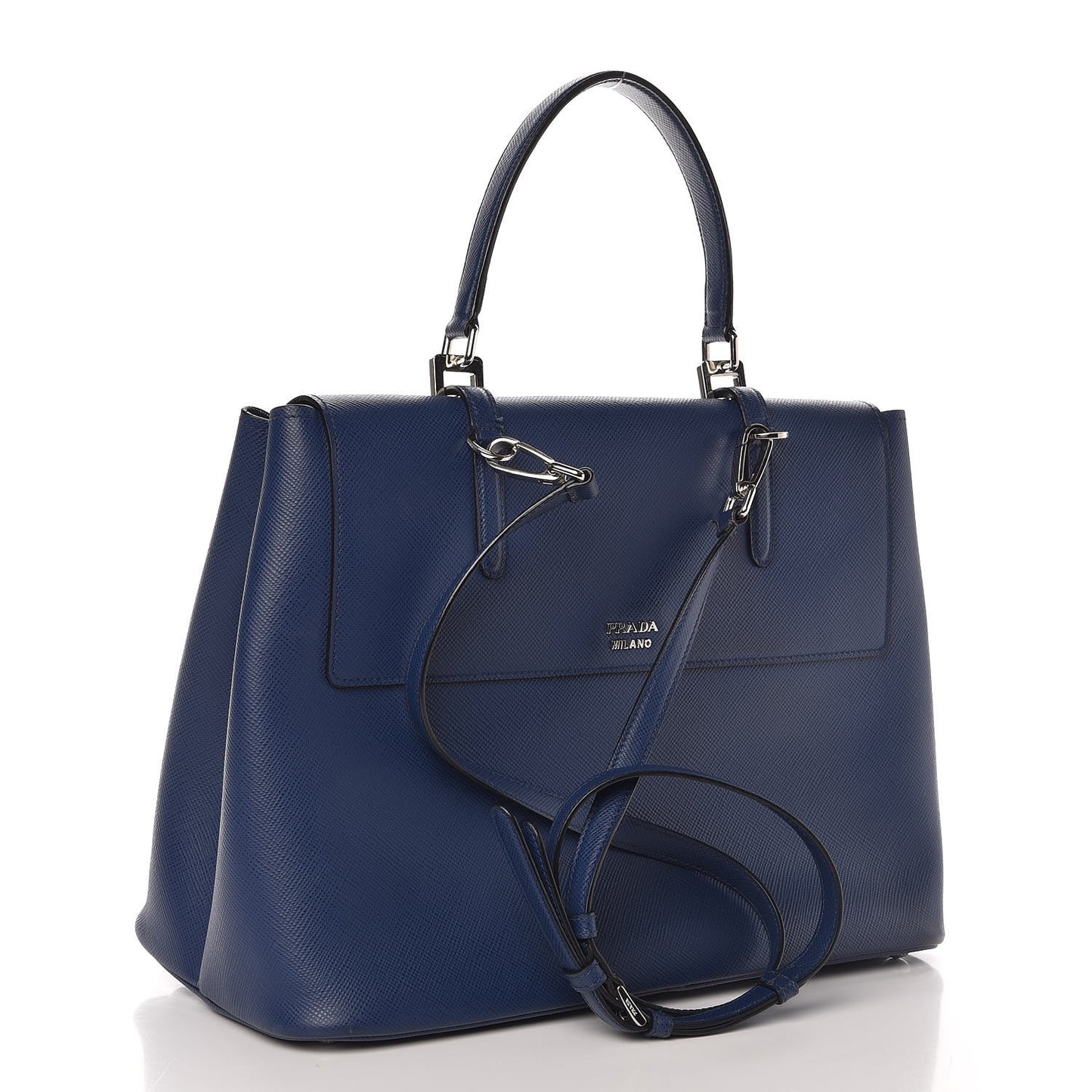 Saffiano Cuir Convertible Top Handle Tote Bleuette