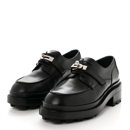 Hermes Glossed Calfskin First Oxford 37.5 Black 3 of 9