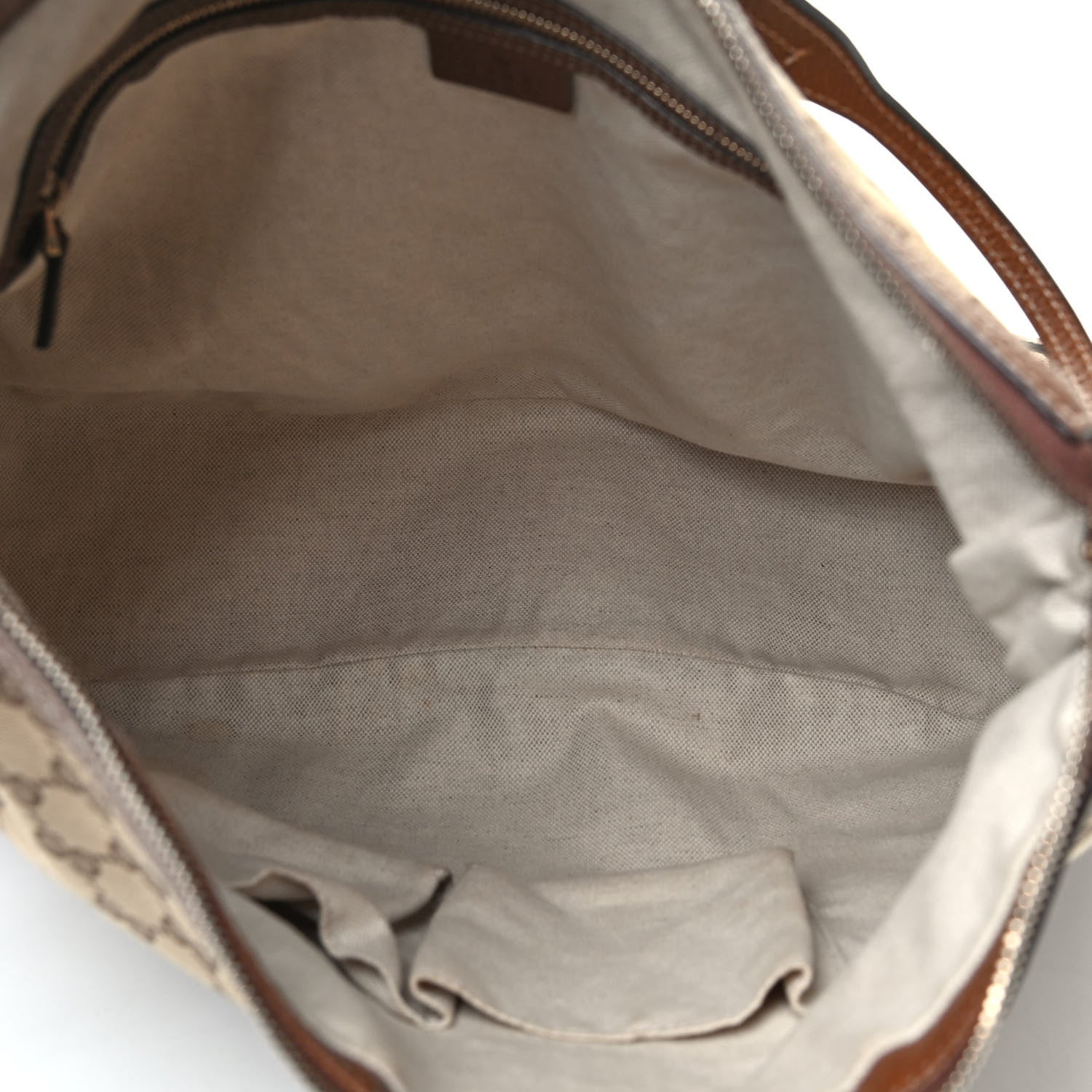 Gucci Monogram Textured Calfskin Large Bree Hobo Beige Ebony Nocciola 8 of 8