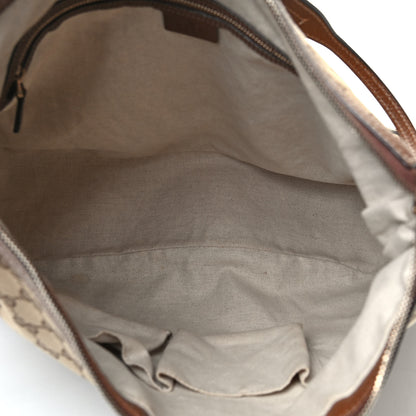 Gucci Monogram Textured Calfskin Large Bree Hobo Beige Ebony Nocciola 8 of 8