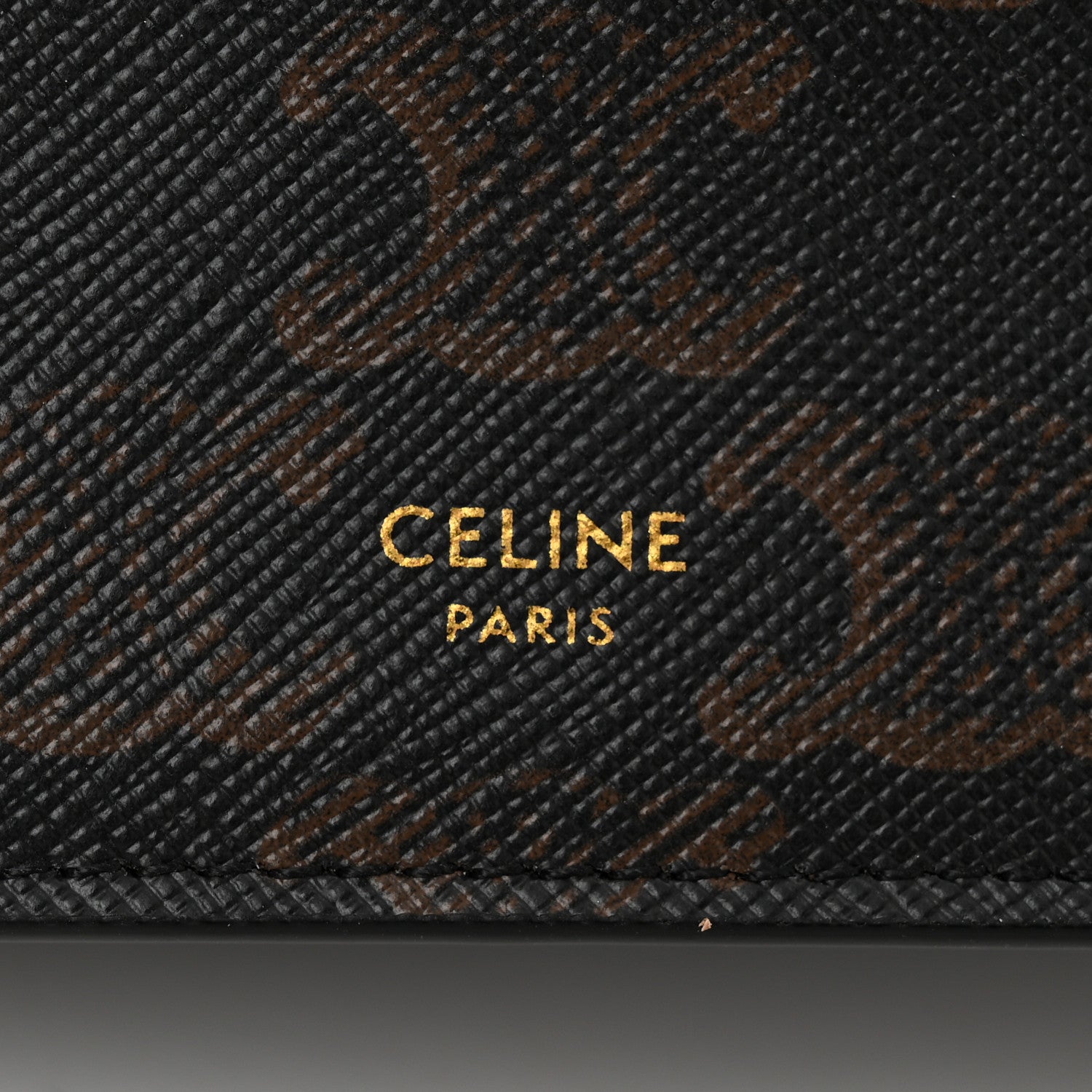 Celine Triomphe Canvas Lambskin Wallet On Strap Tan 6 of 11