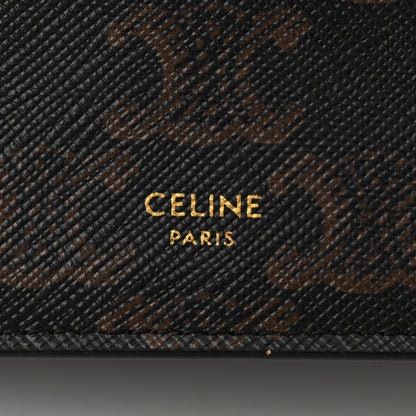 Celine Triomphe Canvas Lambskin Wallet On Strap Tan 6 of 11