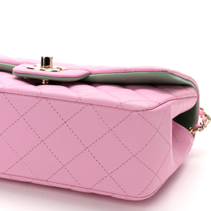 Chanel Lambskin Quilted Mini Top Handle Rectangular Flap Lilac Light Green 10 of 11