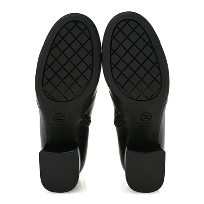 Chanel Stretch Lambskin Cap Toe CC Uniform Short Boots 36 Black 6 of 10