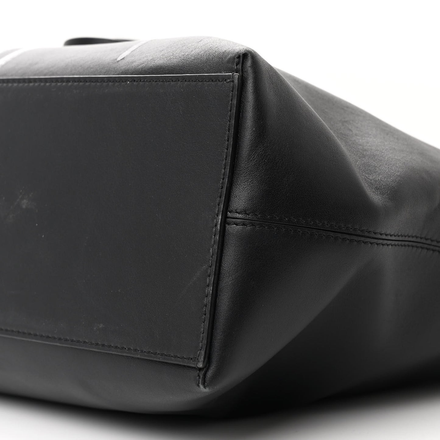 X UNDERCOVER Calfskin Print Rockstud Shoulder Tote Black