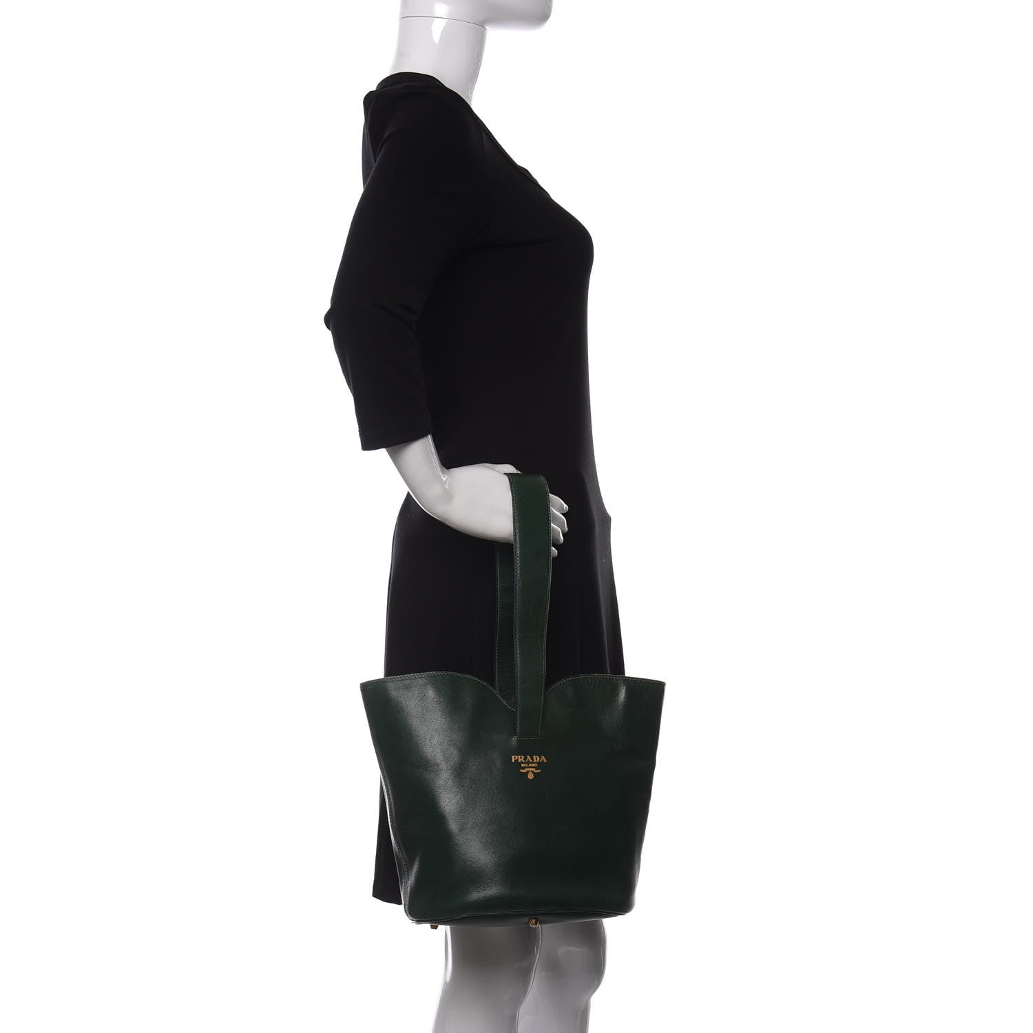 Prada Saffiano Bucket Bag Biliardo 2 of 9