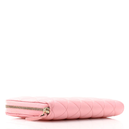 Chanel Caviar Quilted Large Gusset Zip Around Wallet Pink 4 of 12