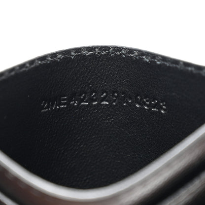 Saint Laurent Grain De Poudre Matelasse Chevron Monogram Credit Card Case Black 7 of 7