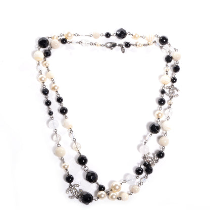 Chanel Pearl Crystal CC Beaded Long Necklace 1 of 6