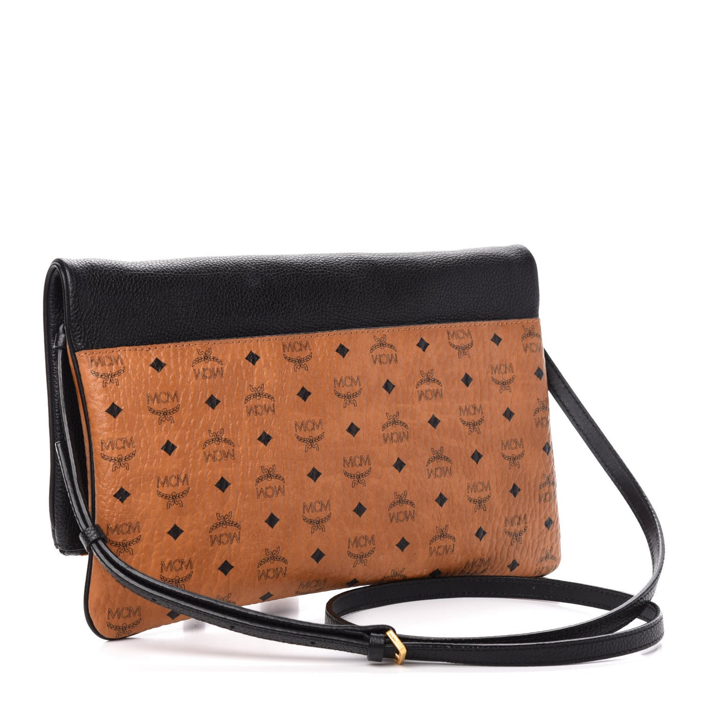 Visetos Corina Foldover Crossbody Bag Cognac Black