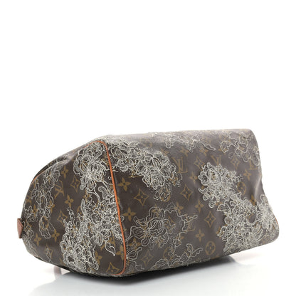 Louis Vuitton Monogram Dentelle Speedy 30 Silver 4 of 19
