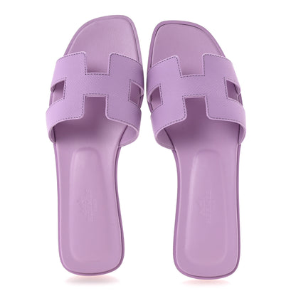 Hermes Epsom Oran Sandals 37 Violet Amethyste 2 of 10