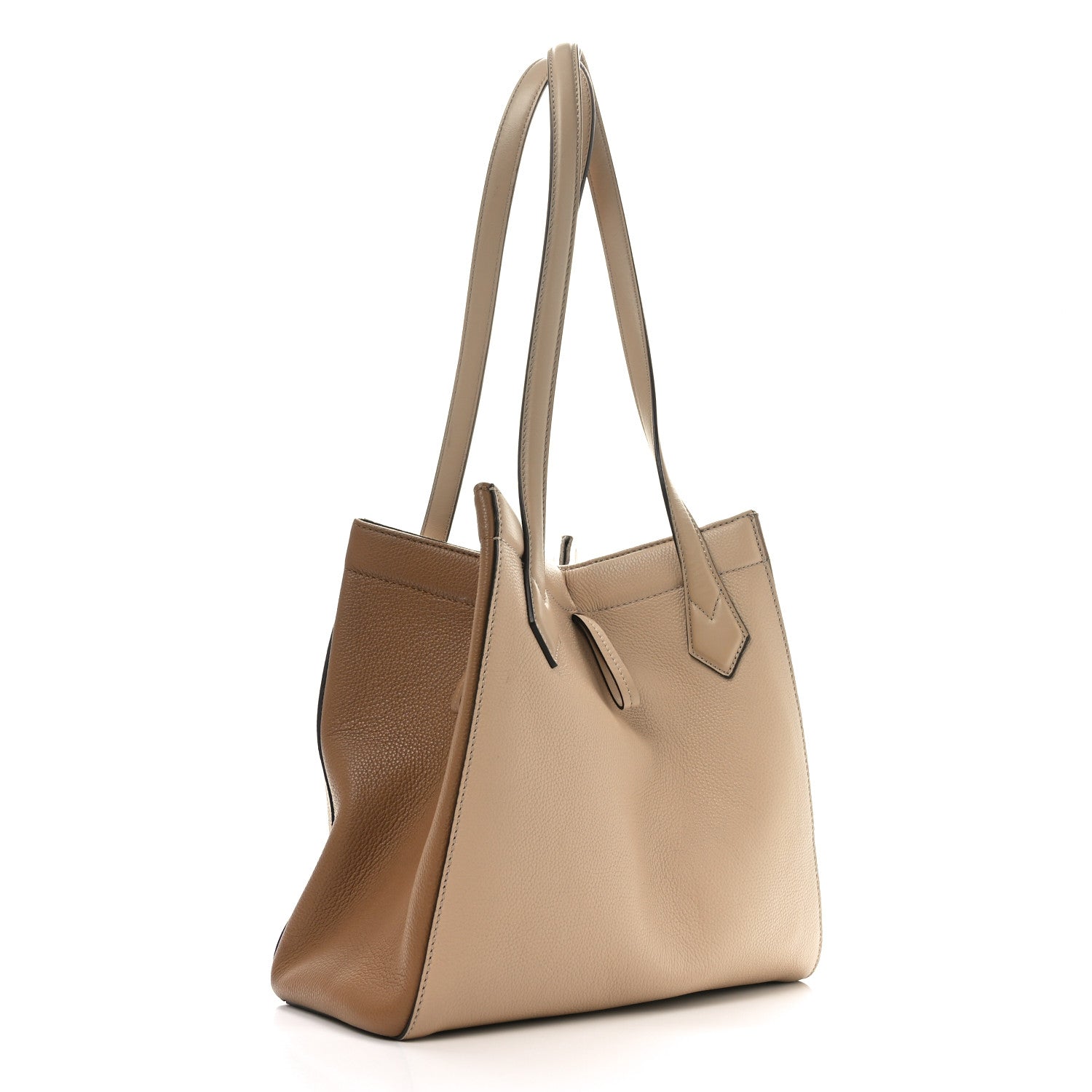 Fendi Vitello Cher Grace Bi-Color Medium Fendi Origami Beige Amido Sand 3 of 9