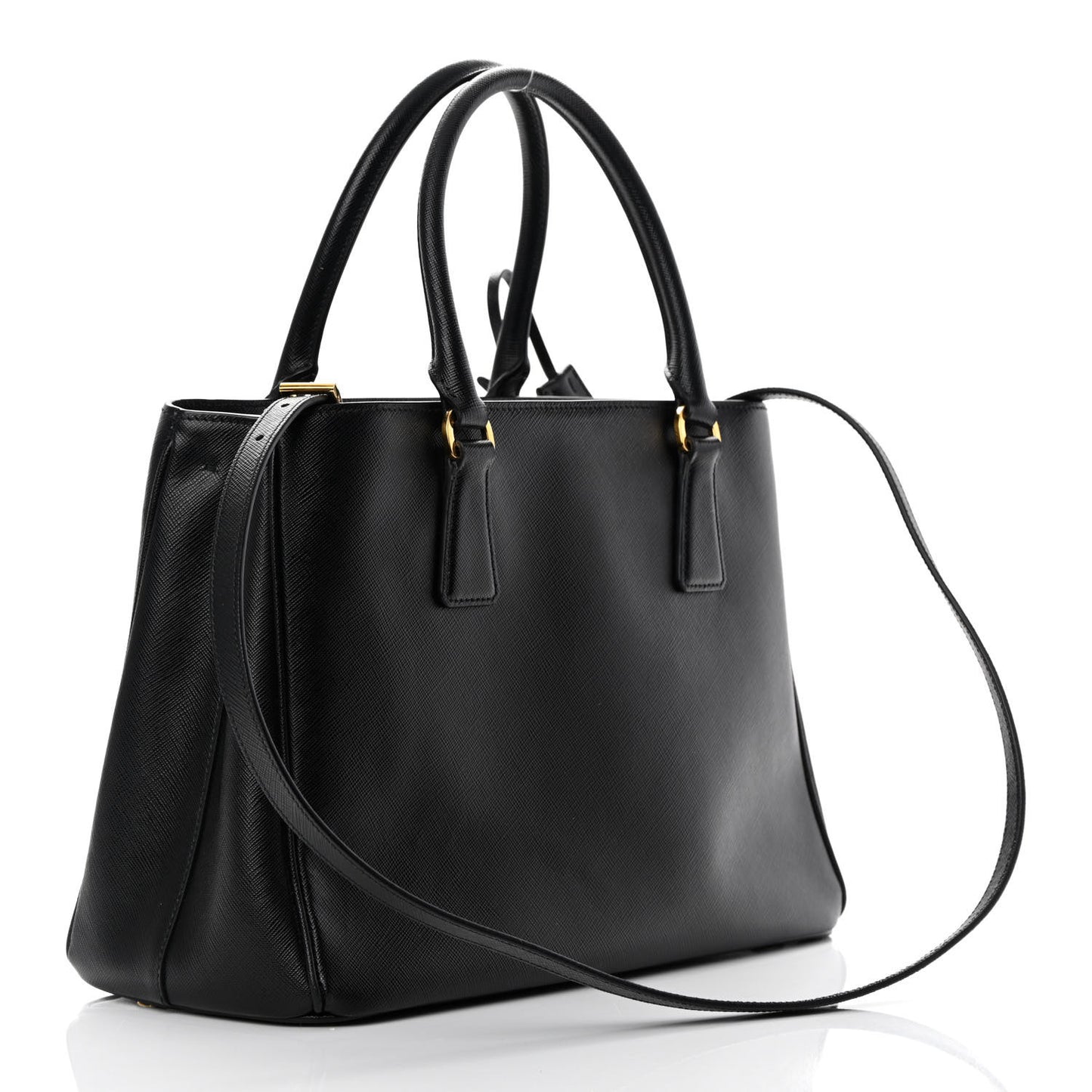 Saffiano Lux Medium Tote Black