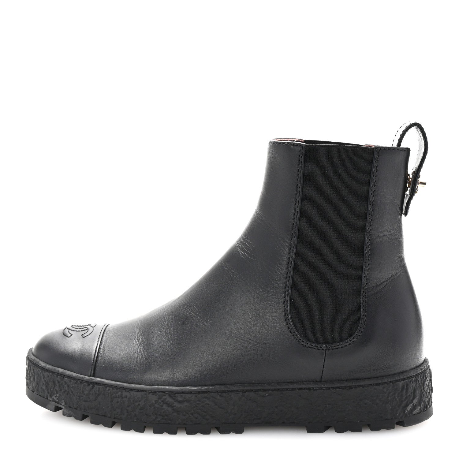 Chanel Calfskin Cap Toe CC Ankle Boots 40 Black 1 of 10