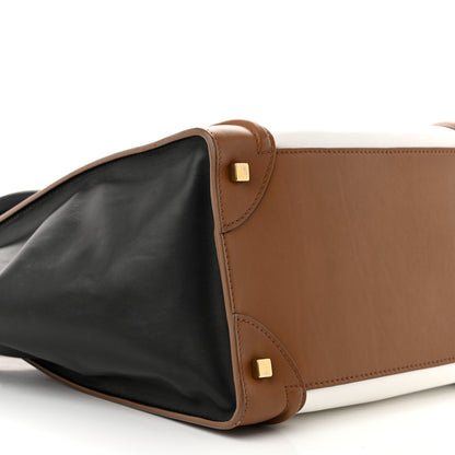 Celine Smooth Calfskin Mini Tri-Color Luggage White Brown 9 of 13