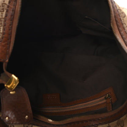 Gucci Monogram Medium Jockey Hobo Brown 4 of 6