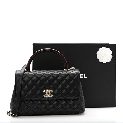 Chanel Caviar Lizard Embossed Quilted Small Coco Handle Flap Black 13 of 13
