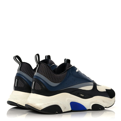 Christian Dior Technical Mesh Calfskin Mens B22 Sneakers 45 Blue Black 4 of 15
