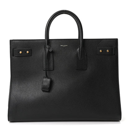 Saint Laurent Grained Calfskin Large Thin Sac De Jour Black 1 of 10