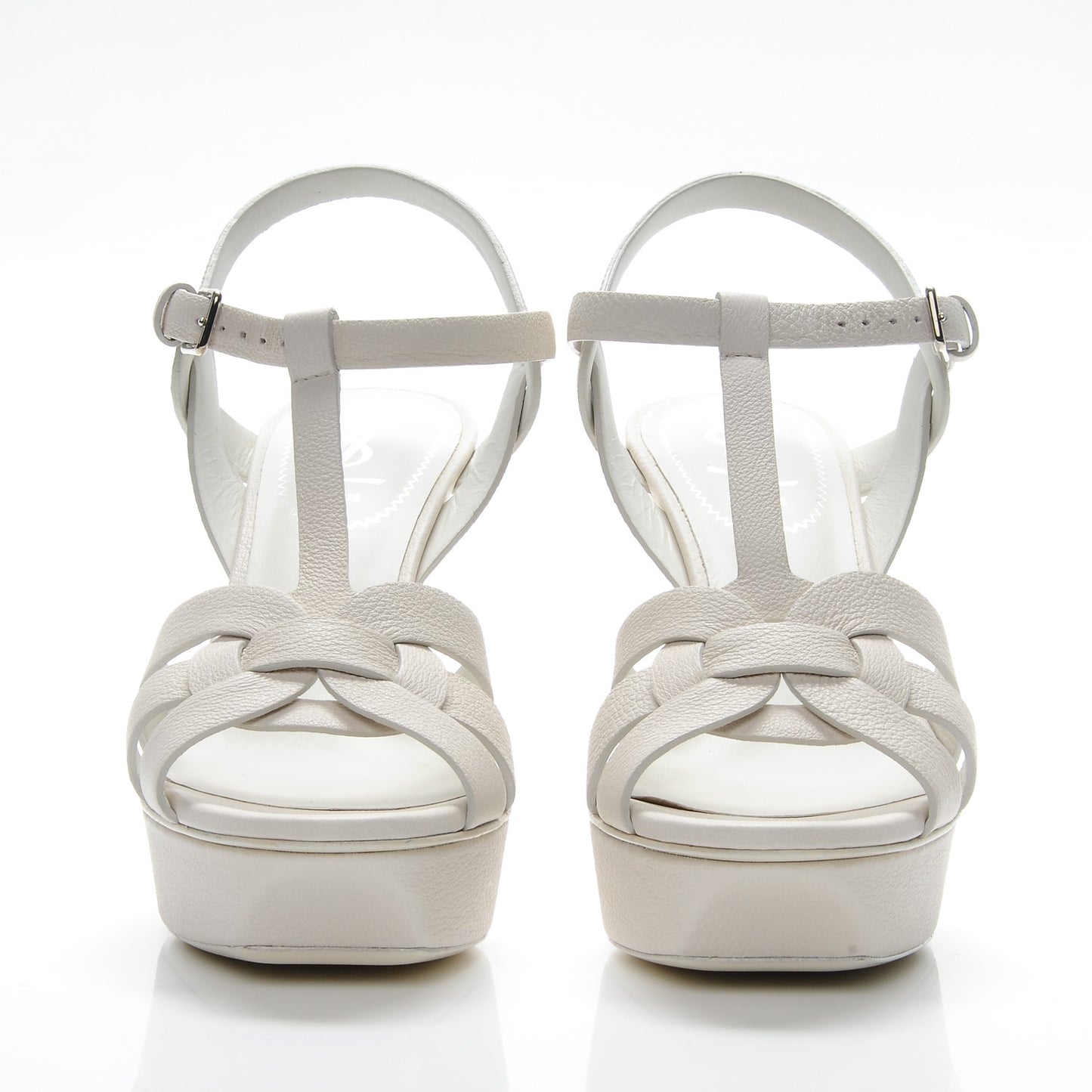 Calfskin Tribute 75 Platform Sandals 37.5 Porcellana