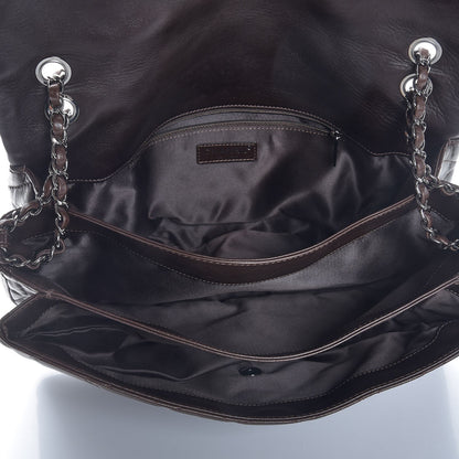Chanel Lambskin Quilted Maxi 3 Flap Dark Brown 5 of 7