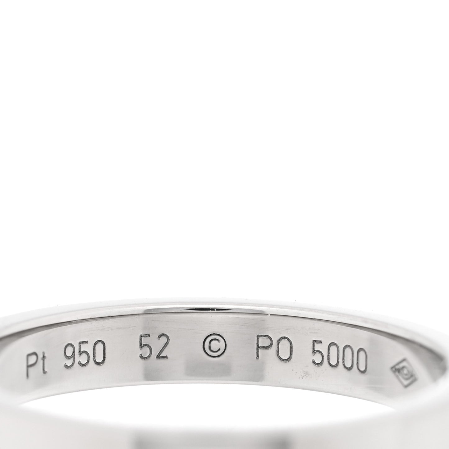 Platinum Diamond 3mm C De Cartier Wedding Band Ring 52 6