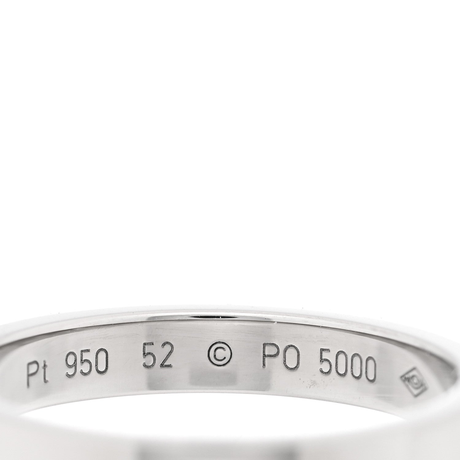 Cartier Platinum Diamond 3mm C De Cartier Wedding Band Ring 52 6 4 of 4