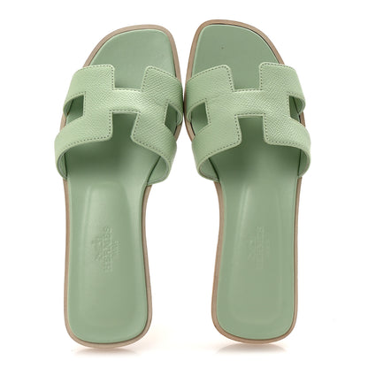Hermes Epsom Oran Sandals 35 Vert Jade 2 of 10
