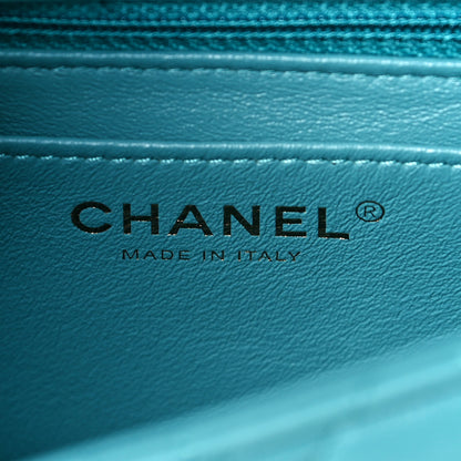 Chanel Lambskin Quilted Mini Square Flap Green 6 of 11