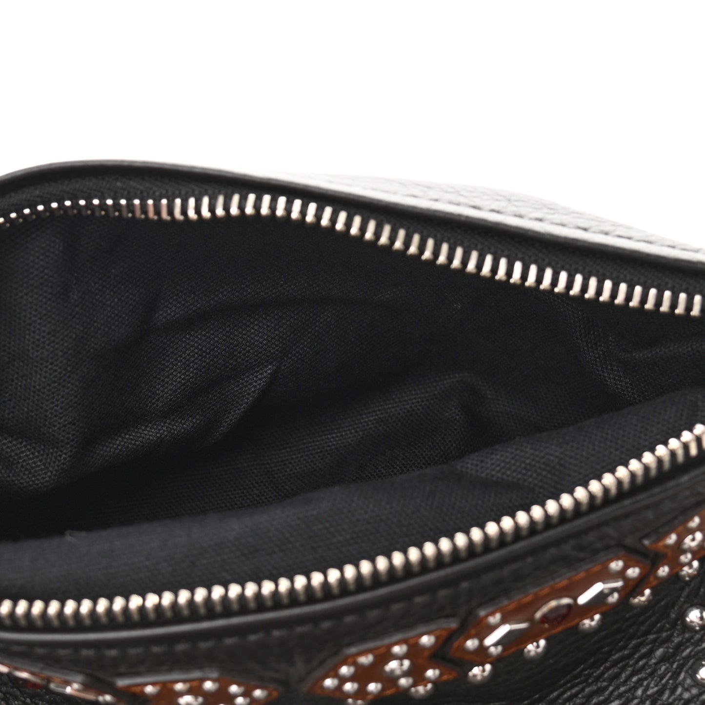 Calfskin Small Studded Pandora Black Brown
