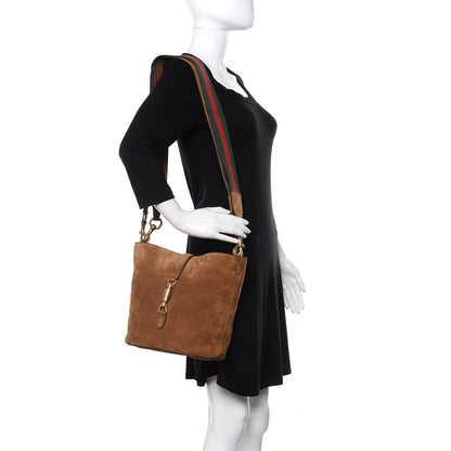 Gucci Suede Web Small Jackie Bucket Bag Brown 2 of 11