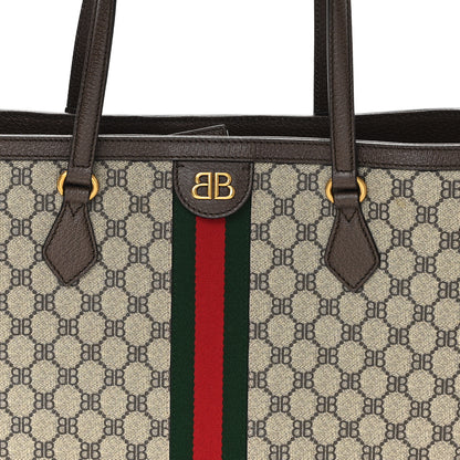 Gucci X BALENCIAGA BB Supreme Monogram Web Medium Ophidia Shopping Tote Beige New Acero 8 of 10