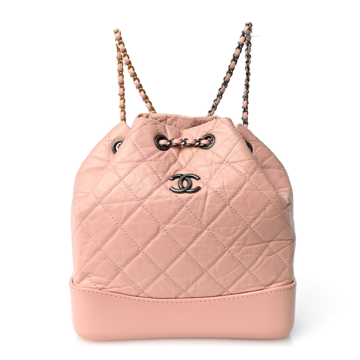 Aged Calfskin Quilted Small Gabrielle Backpack Pink
